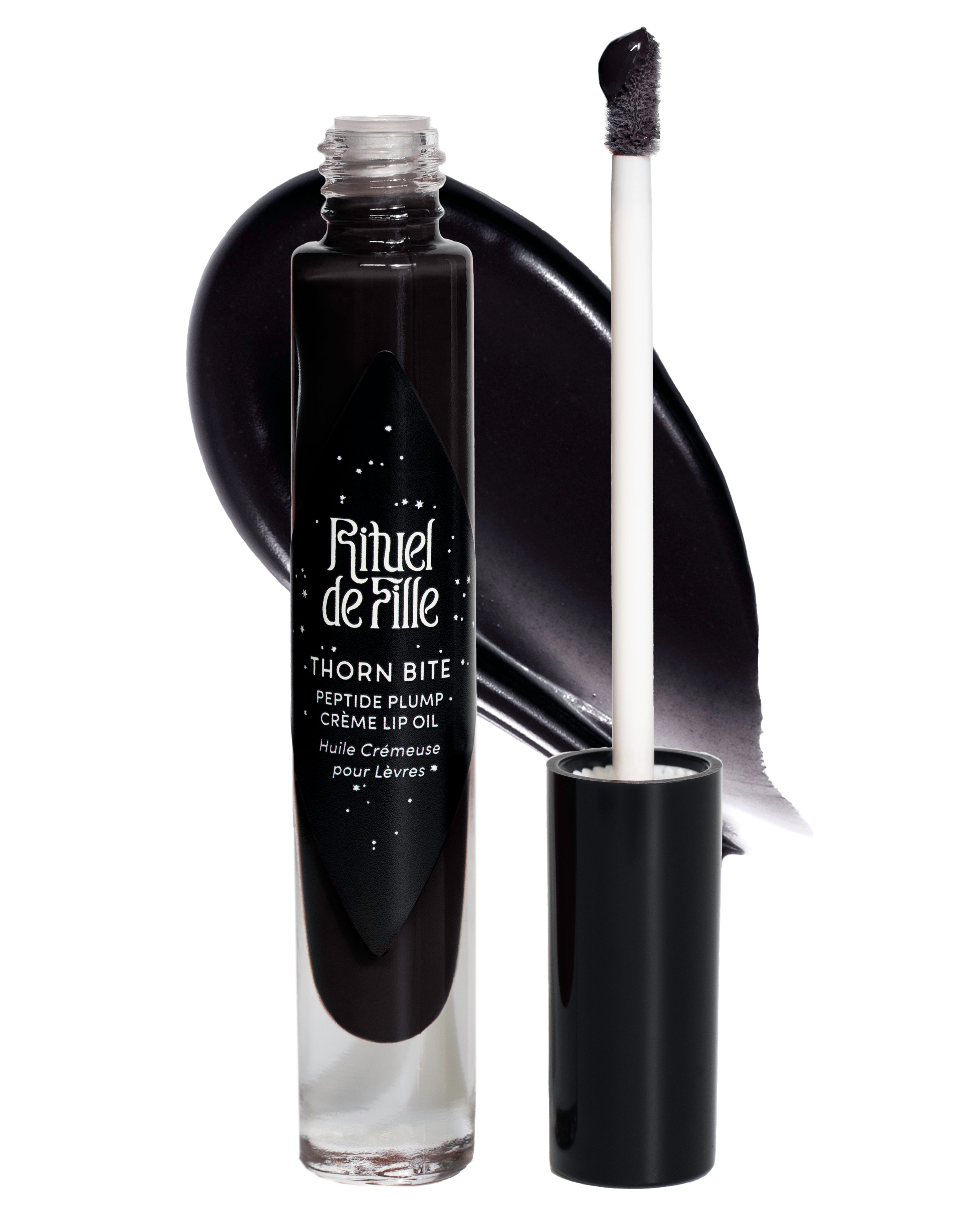Black Lip Gloss Oil | Thorn Bite Peptide Plump Crème Lip Oil