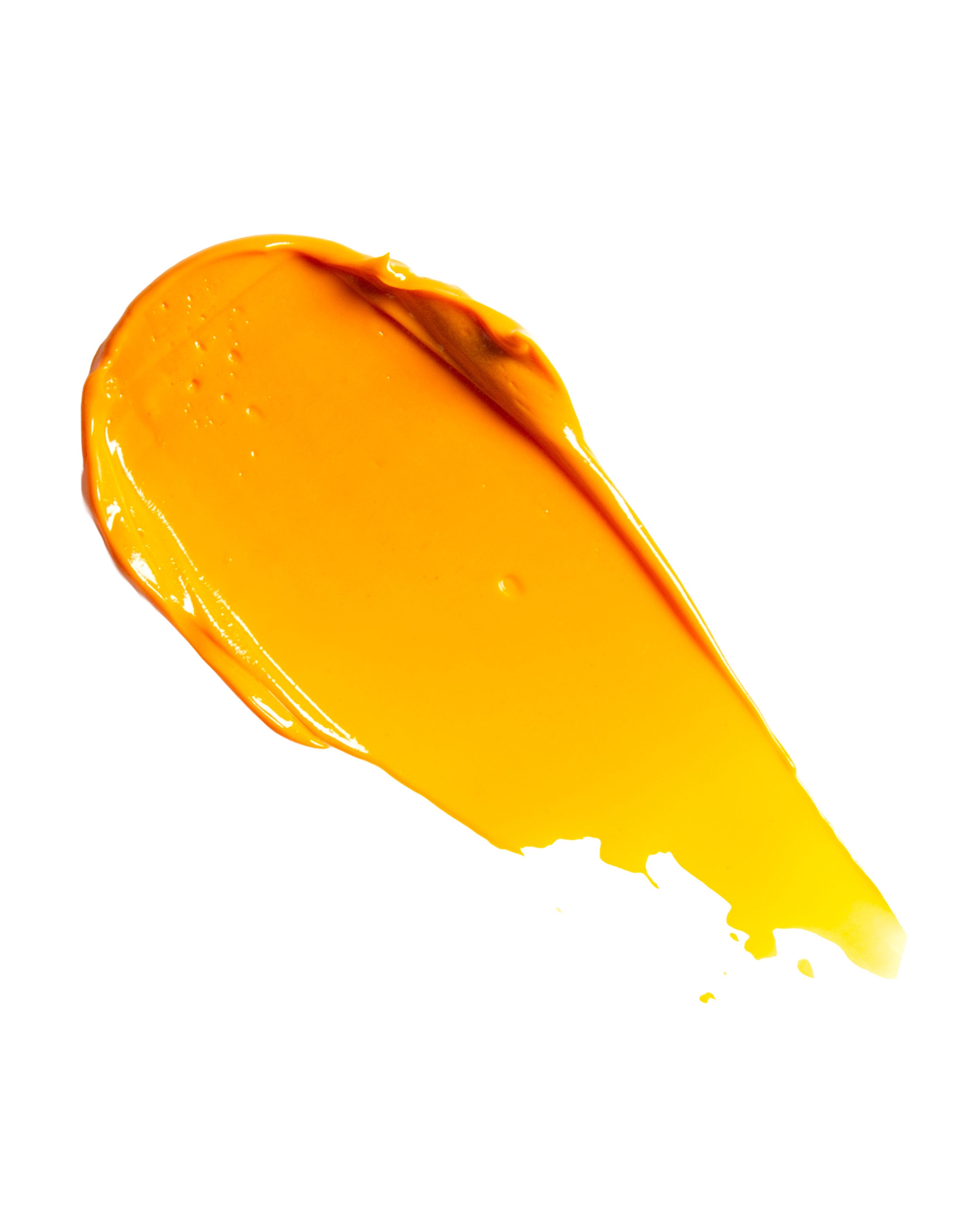 Bright yellow makeup swatch on a white background